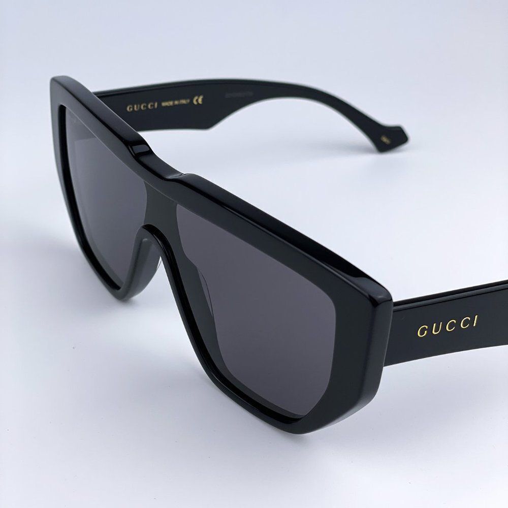 NEW Gucci LOGO GG0997S 002 Black Gray Shield Unisex Sunglasses - Picture 5 of 11